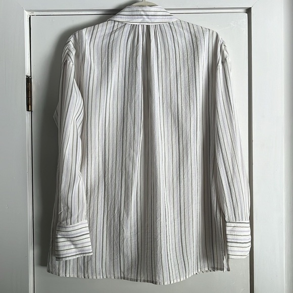 A.L.C. Carissa Long Sleeve Top in Lavender/Ivory Stripes Size 0 - Picture 12 of 13